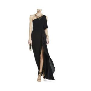 BCBG Kendal One Shoulder Black Dress